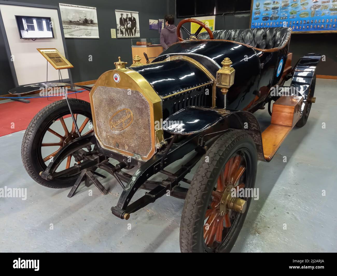 Old classic black Anasagasti roadster 1912. First Argentine mass
