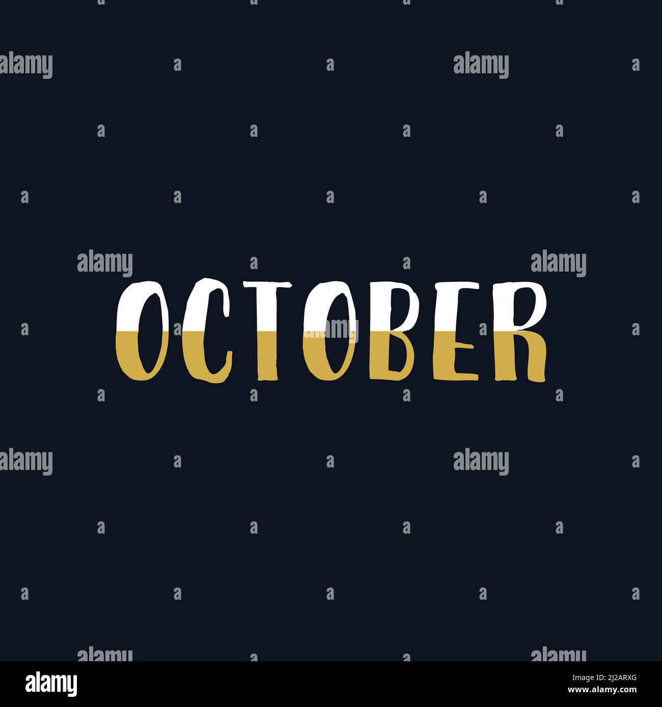 October month name. Vector illustration for poster, card, calendar ...