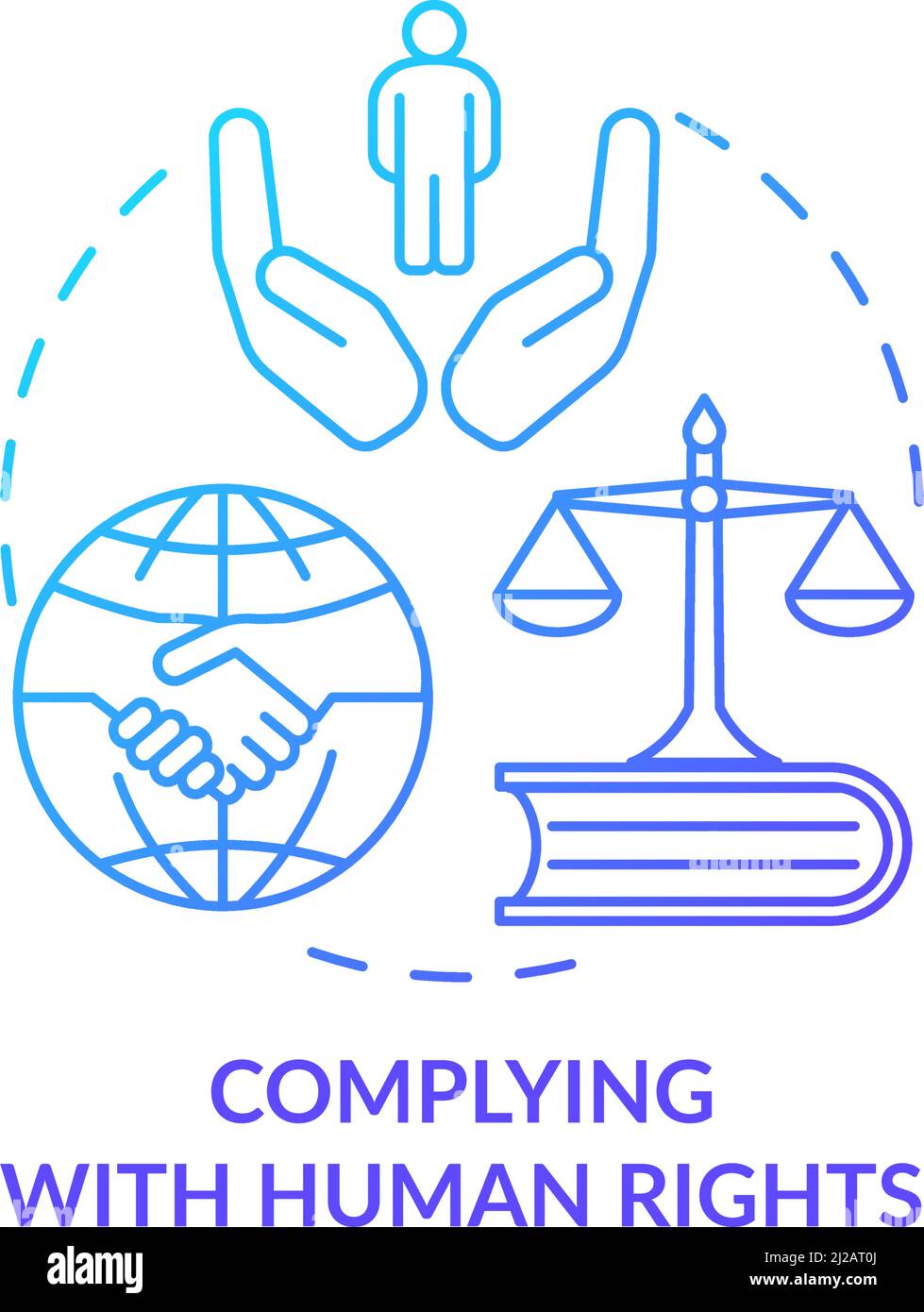 Complying with human rights blue gradient concept icon Stock Vector ...