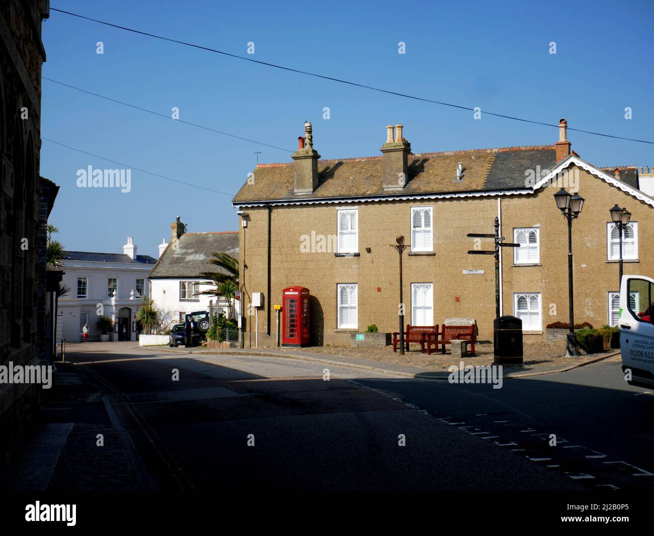 The Square, Marazion, Cornwall. Stock Photo
