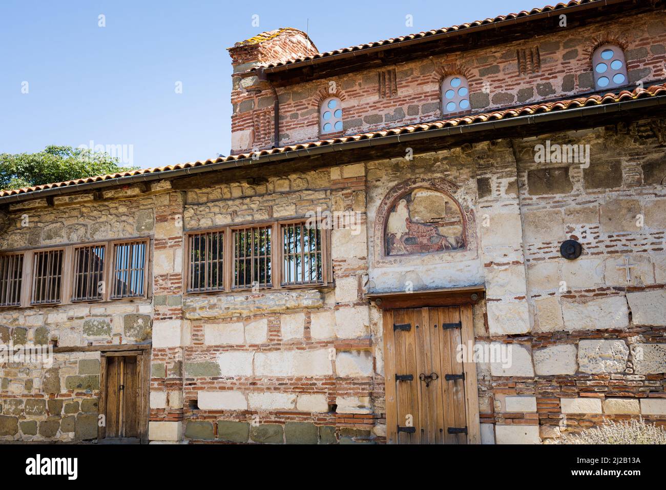 Summer in beautiful Ancient city Nesebar in Bulgaria. Church of Saint John the Baptist. Unesco world heritage centre landscape with blue sky Stock Photo