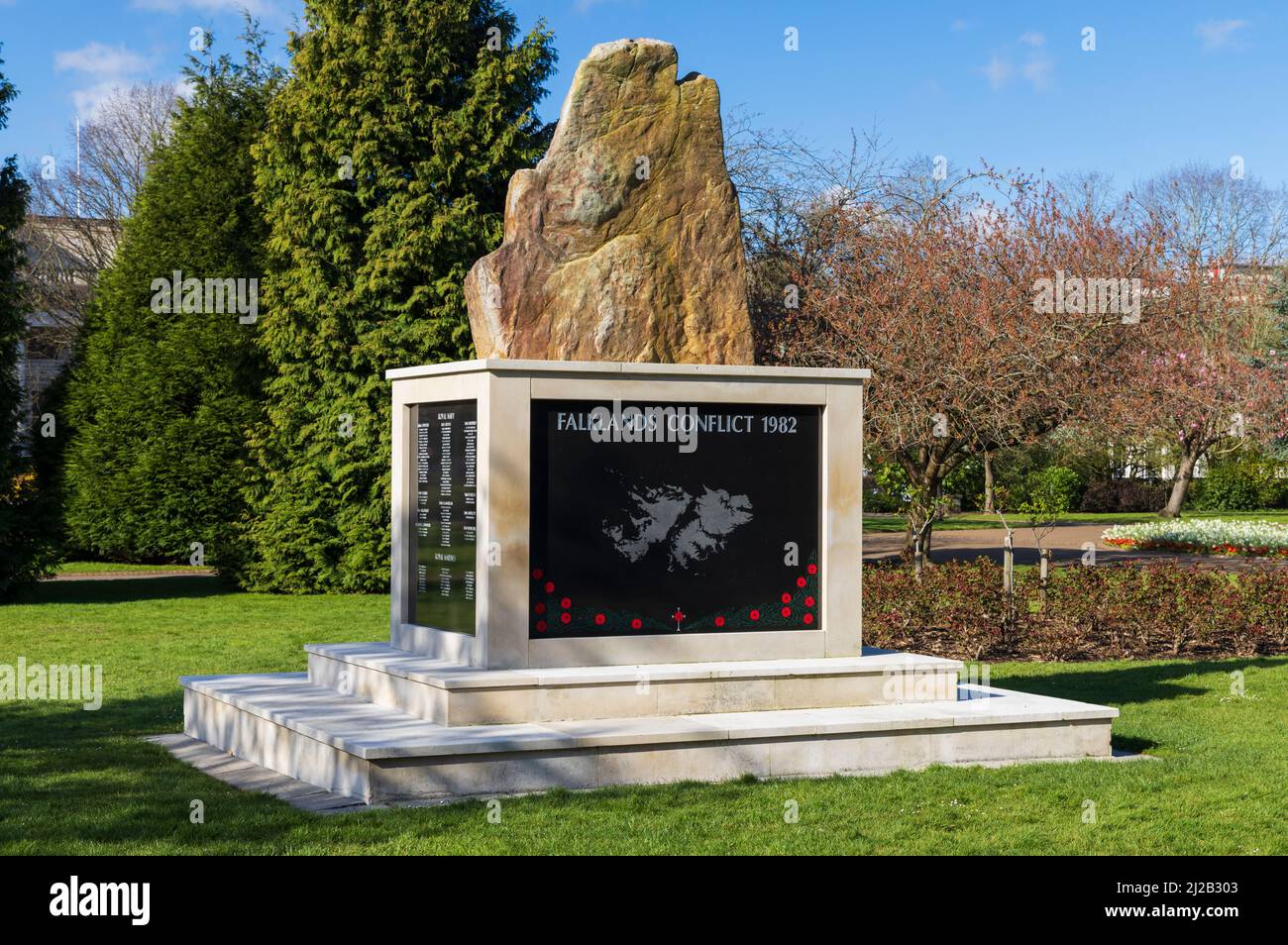 Falklands National Monument, Alexandra Gardens, Cathays Park, Cardiff, Wales Stock Photo