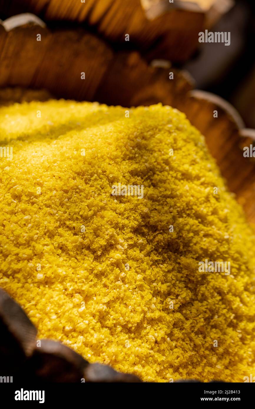 Heap of Breadcrumbs at the food market. Stock Photo