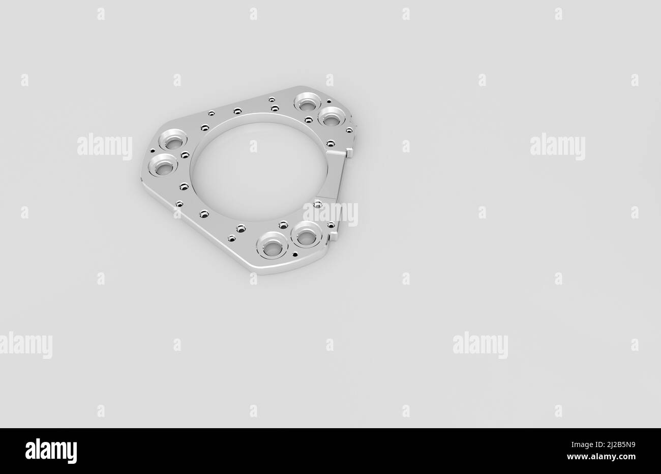 Metal parts on light gray background,3D rendering Stock Photo - Alamy