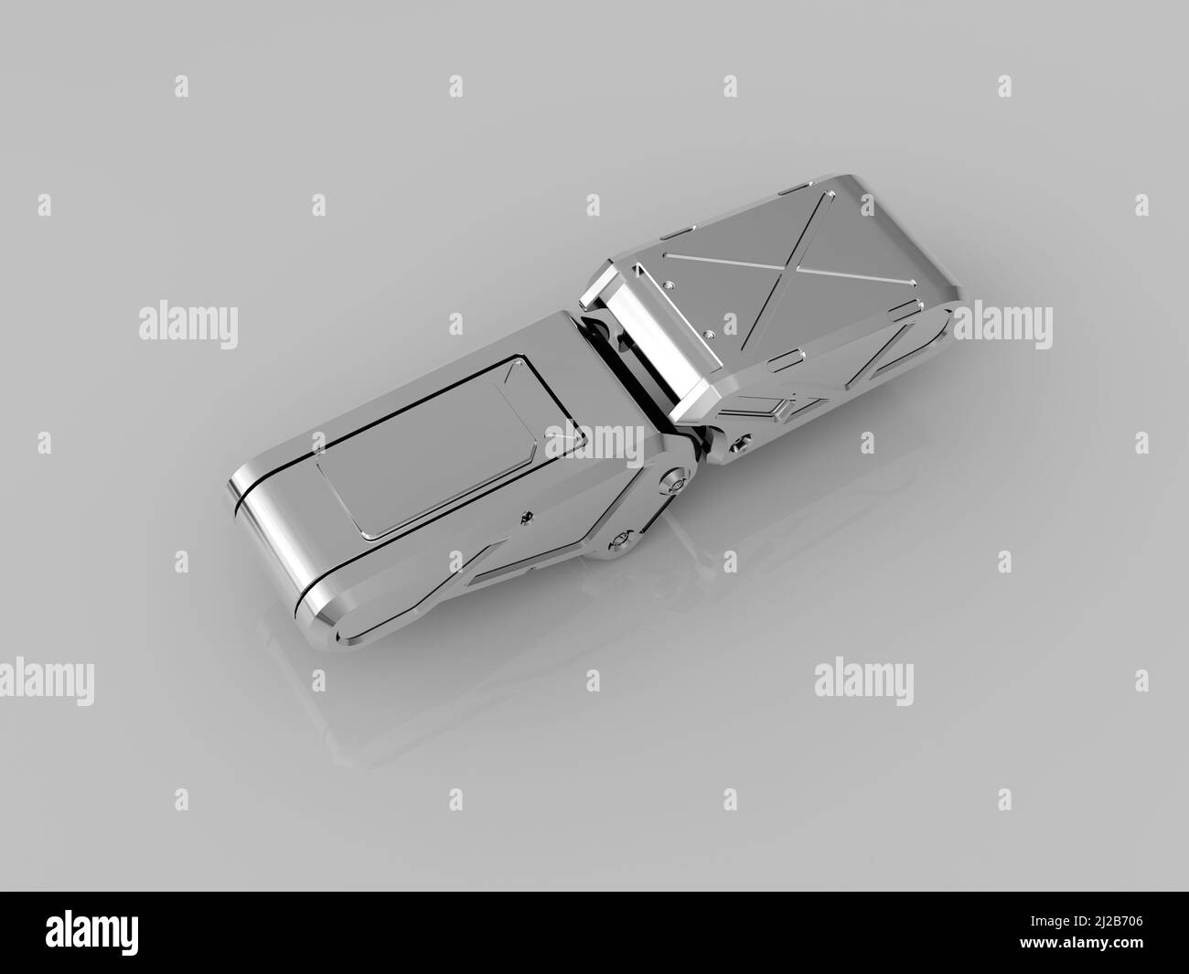 Metal parts on light gray background,3D rendering Stock Photo - Alamy
