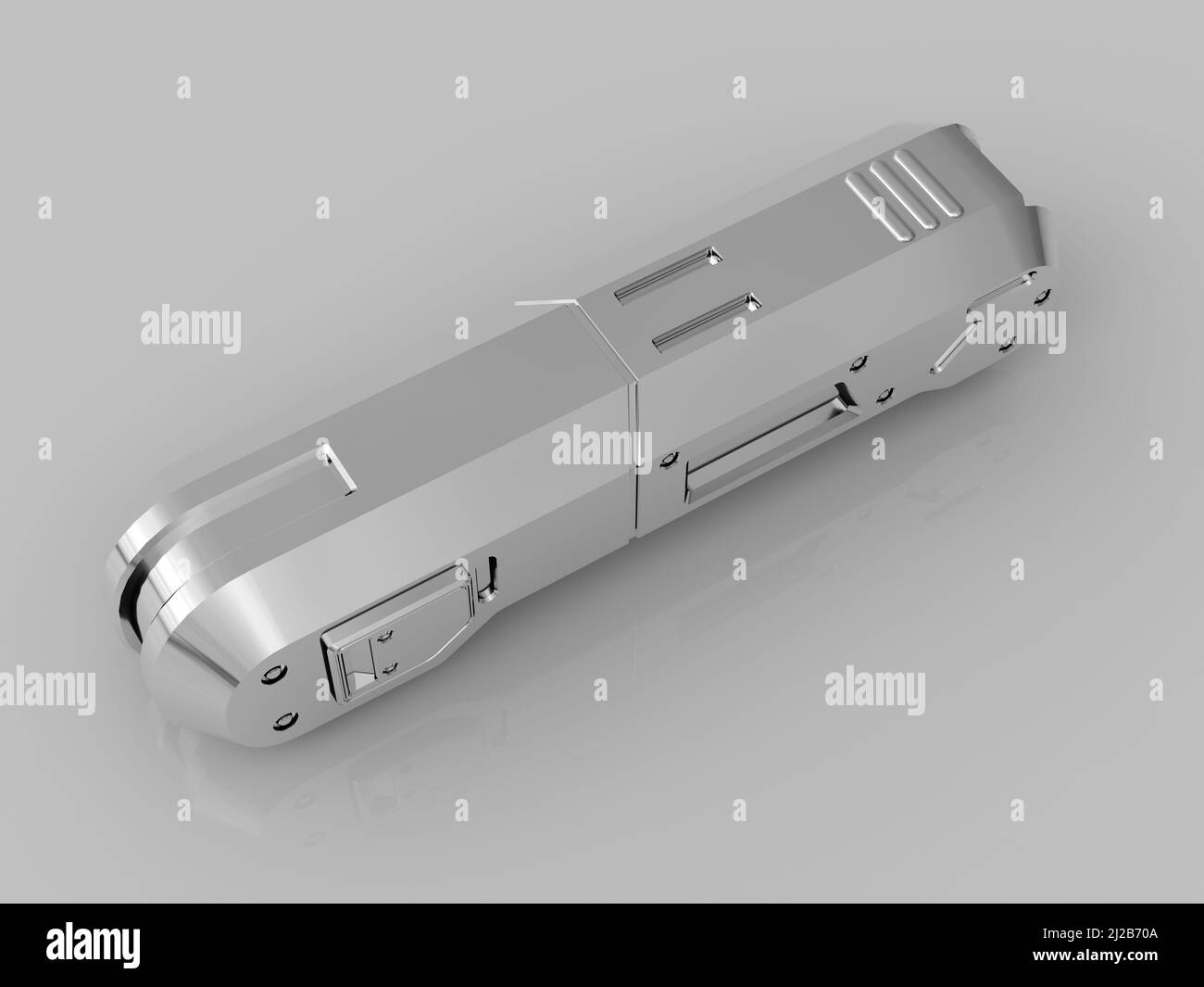 Metal parts on light gray background,3D rendering Stock Photo - Alamy
