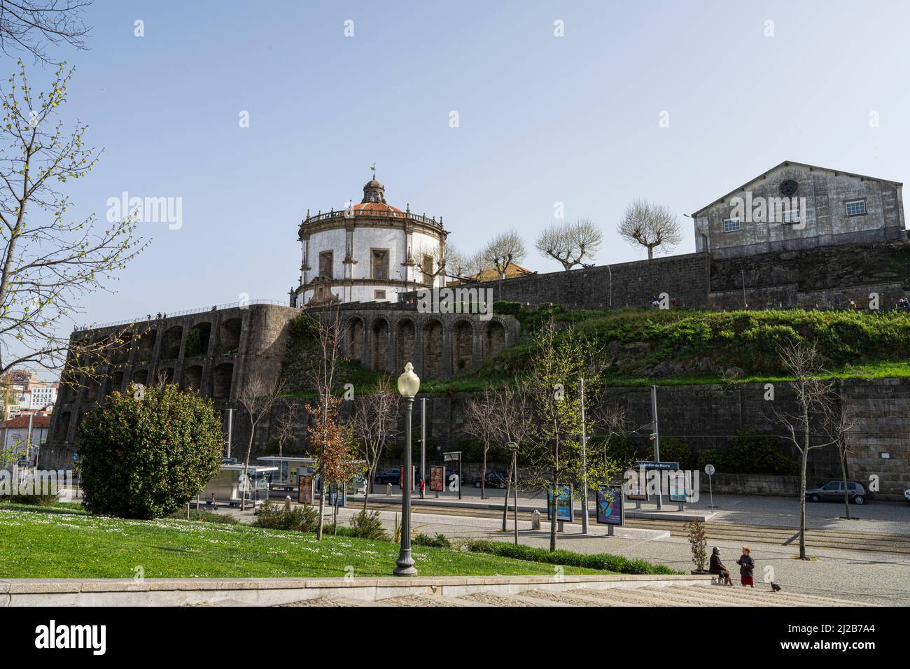 Porto, Portugal. March 2022.  panoramic view of the Serra do Pilar monastery in the city center Stock Photo