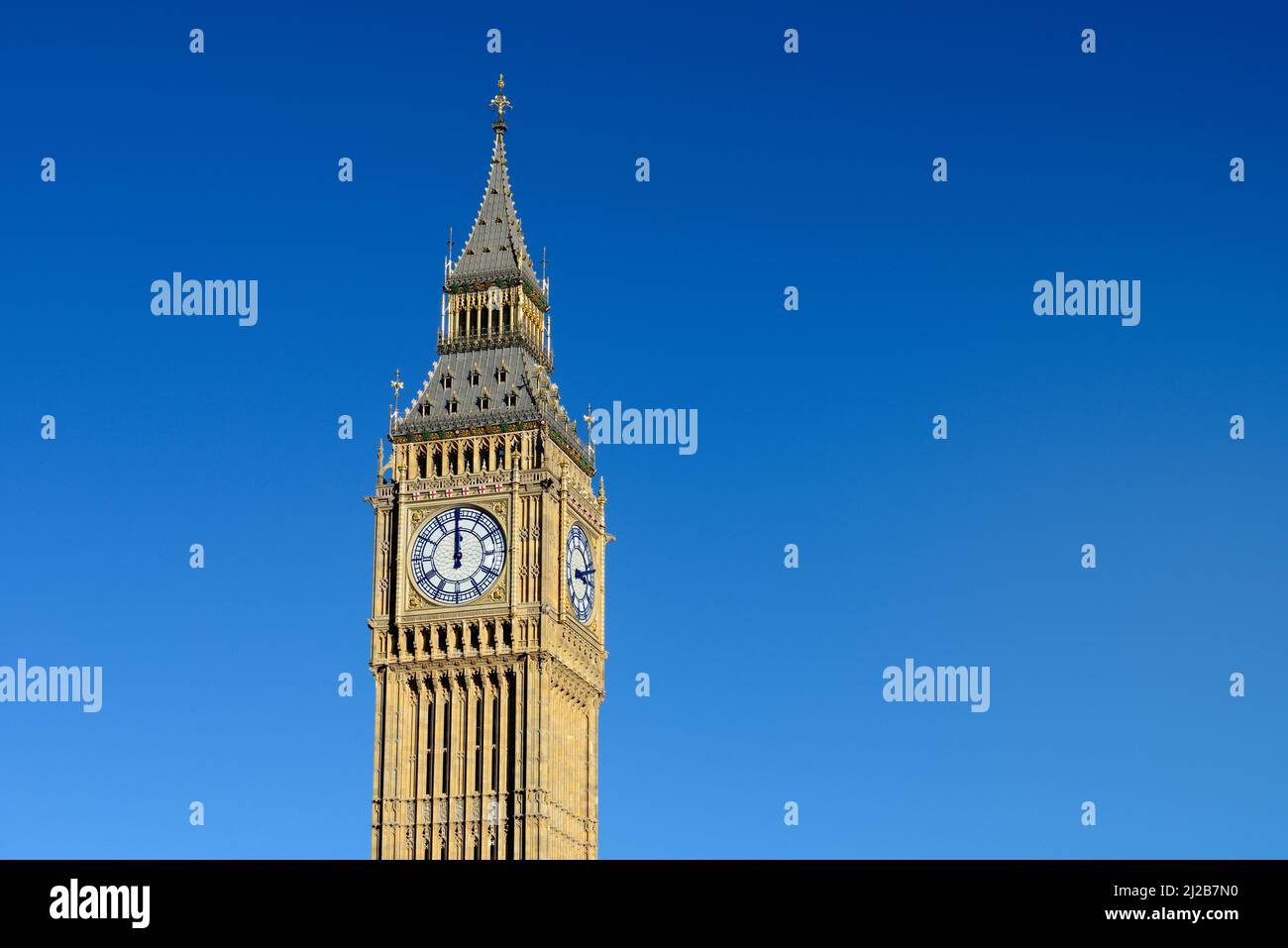 Big Ben, Elizabeth Clock Tower, Houses of Parliament, Palace of Westminster, London, United Kingdom Stock Photo