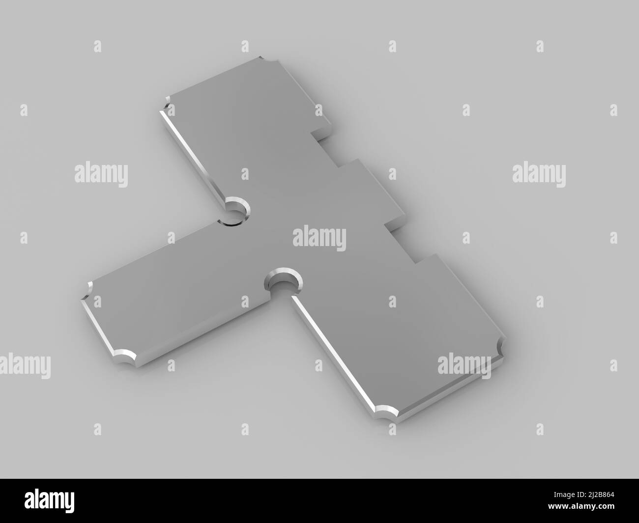 Metal parts on light gray background,3D rendering Stock Photo - Alamy
