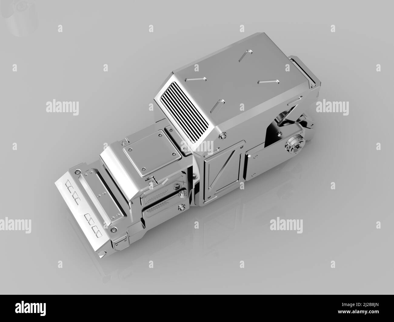 Metal parts on light gray background,3D rendering Stock Photo - Alamy