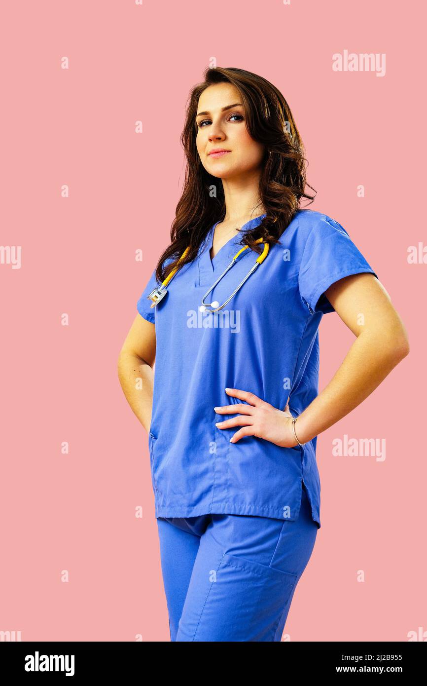 Blue uniform holding hi-res stock photography and images - Alamy
