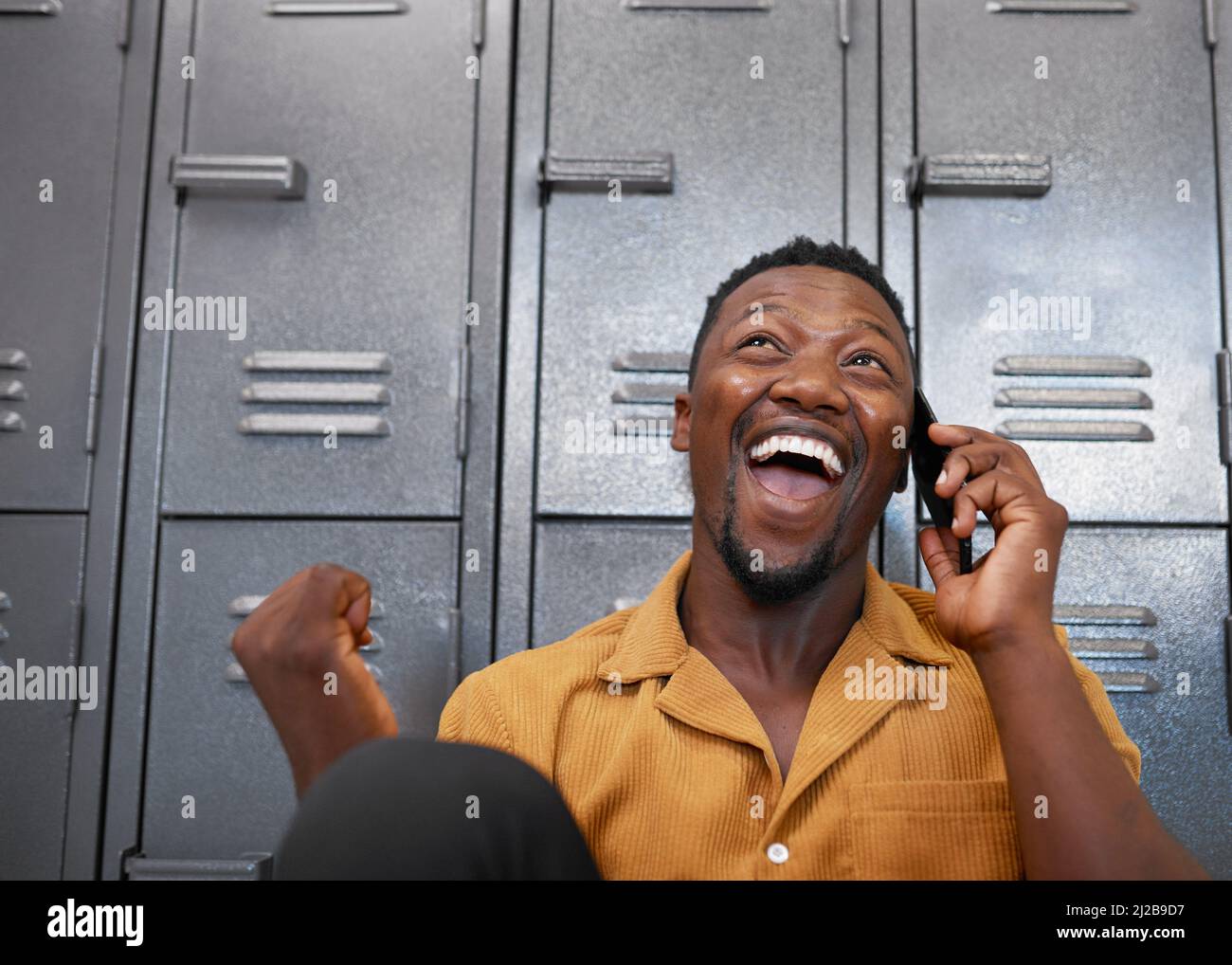 Excited black man hi-res stock photography and images - Alamy
