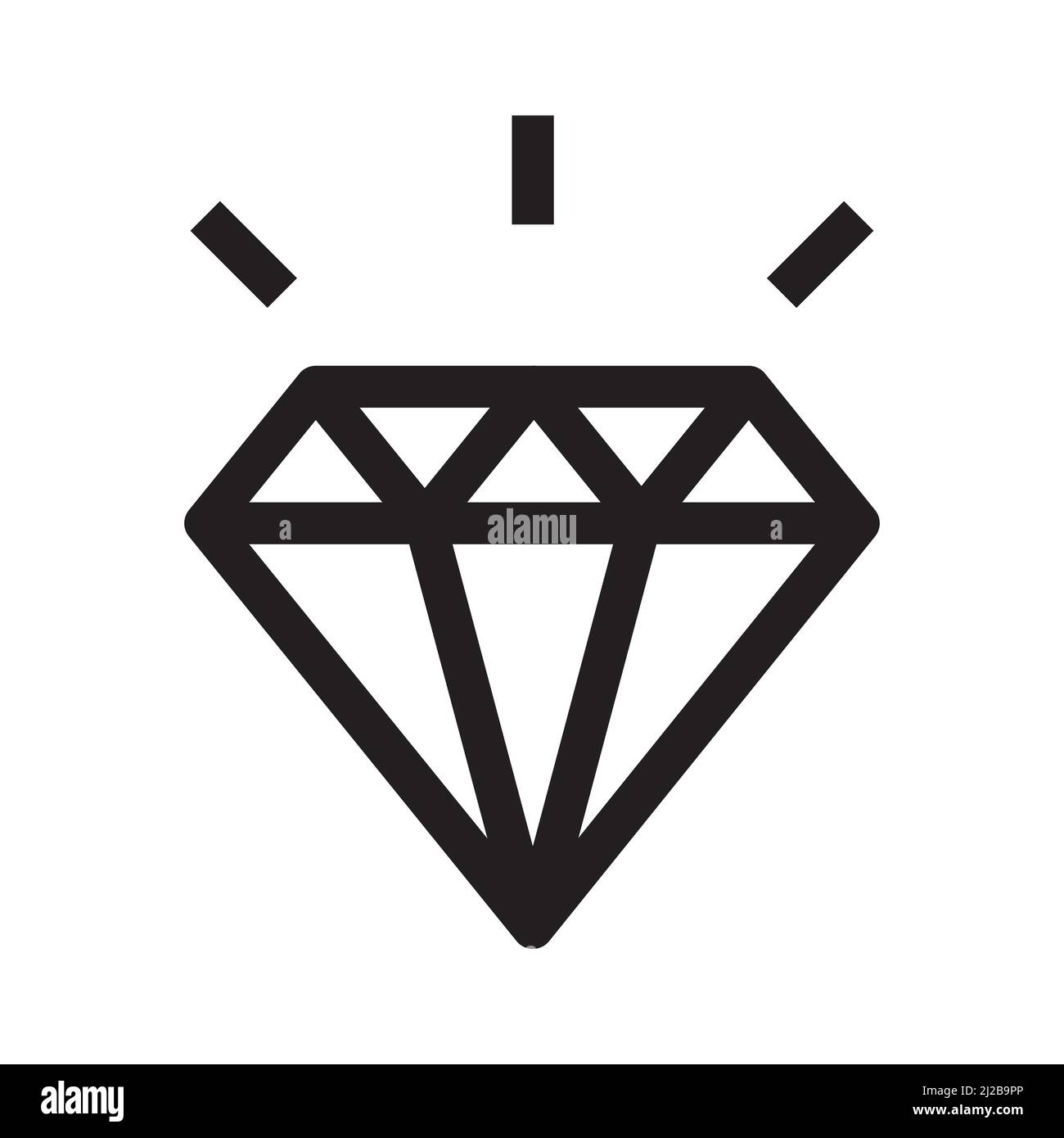 Gemstone diamond icon in simple style on white background Stock Vector