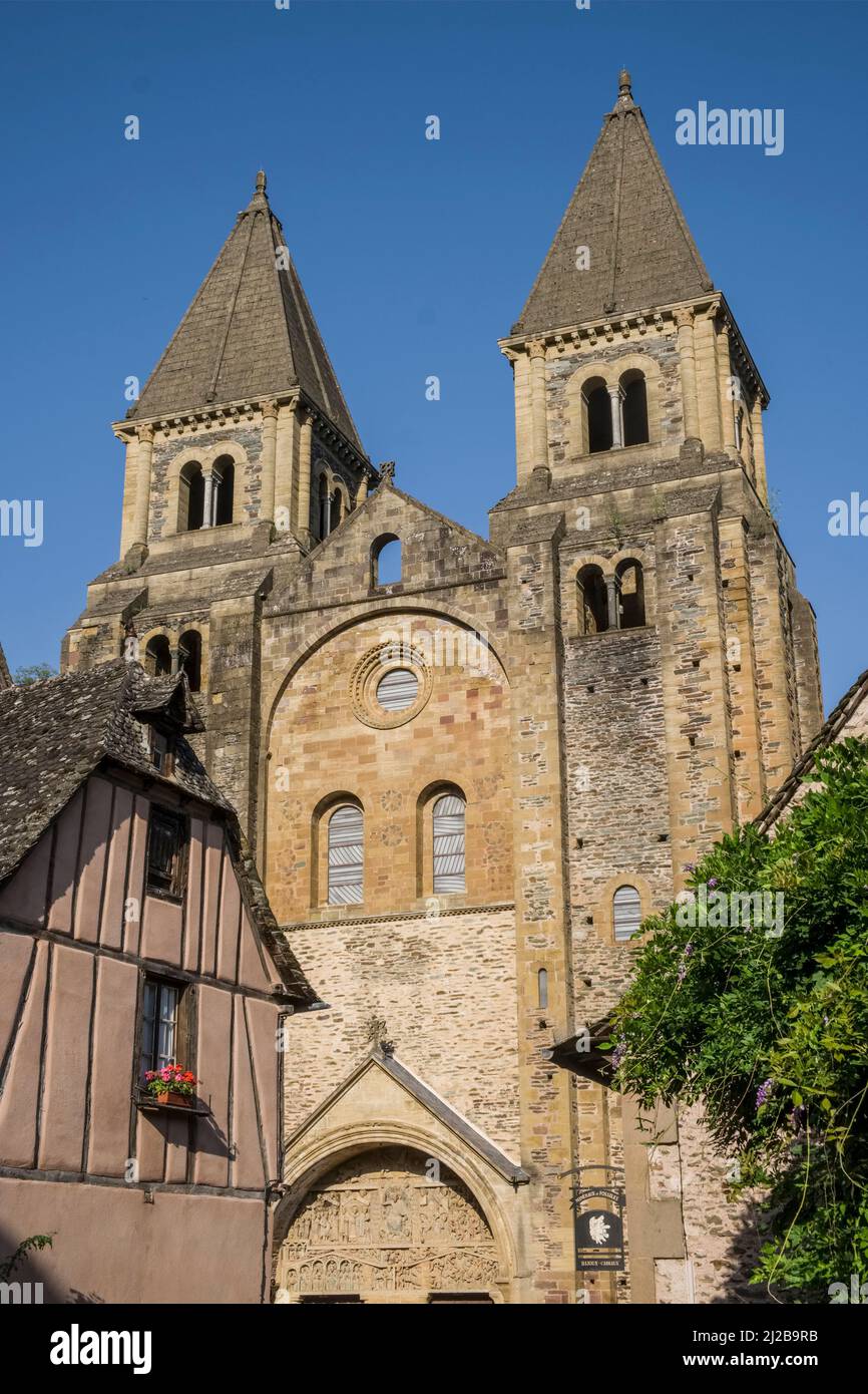 Conques (south of France): the Abbey Church of Sainte-Foy, on the Way ...