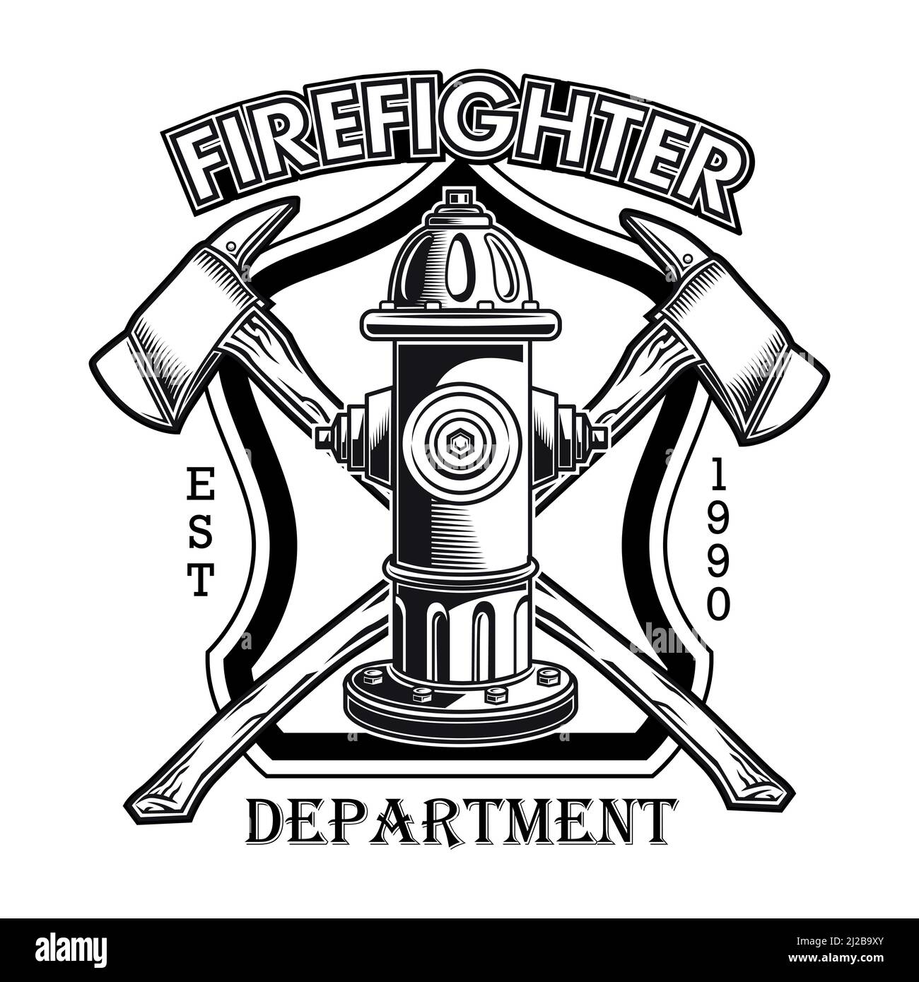 Fire Department Cross with EMT Symbol Patch Isolated on White