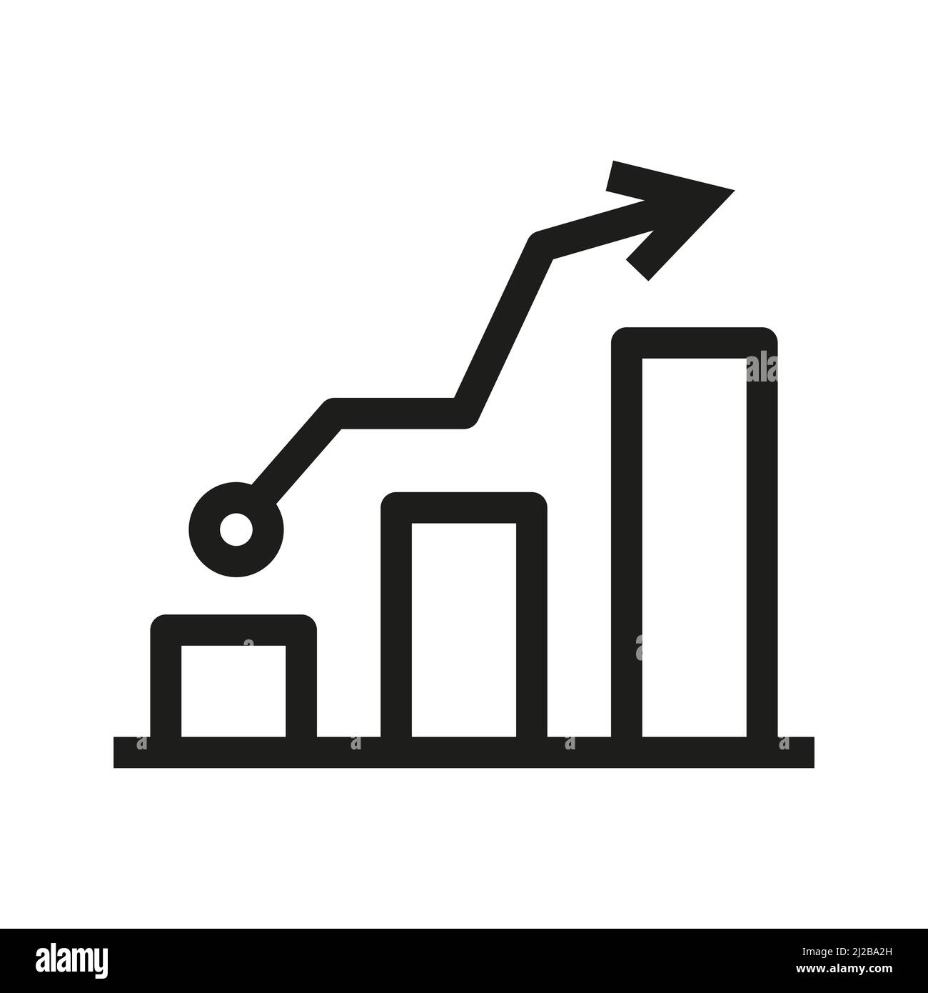 growth chart icon in outline style on white background Stock Vector ...