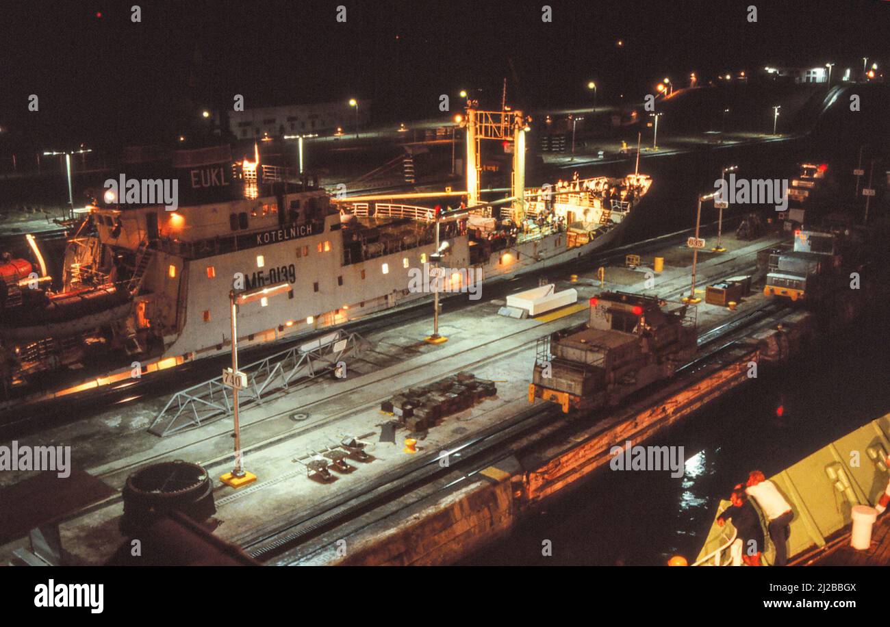 Panama Canal, 18/19th April 1980 Stock Photo