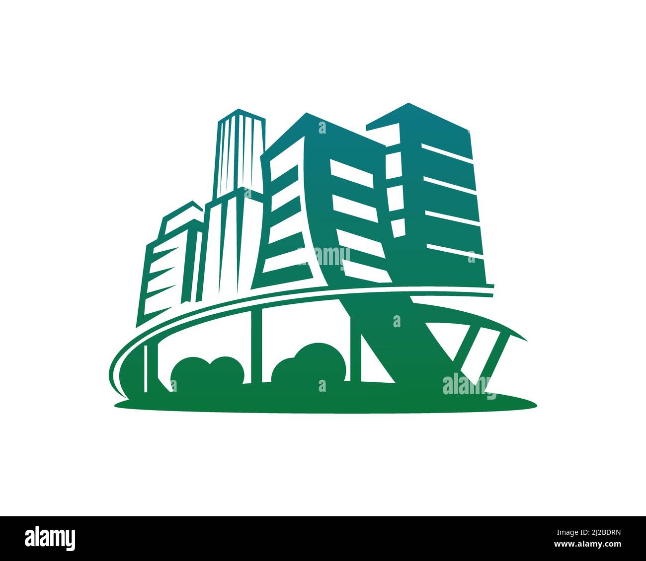 City Life and Building Illustration Stock Vector