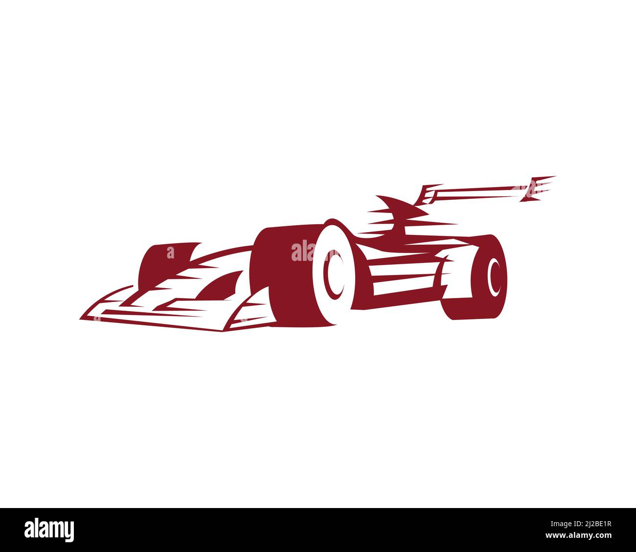 Formula Racing Car Illustration with Silhouette Style Stock Vector
