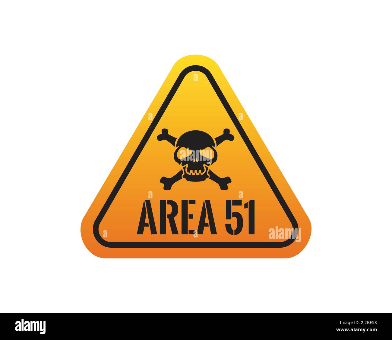 Area 51 Danger Combined with Skull Symbol Signboard Stock Vector