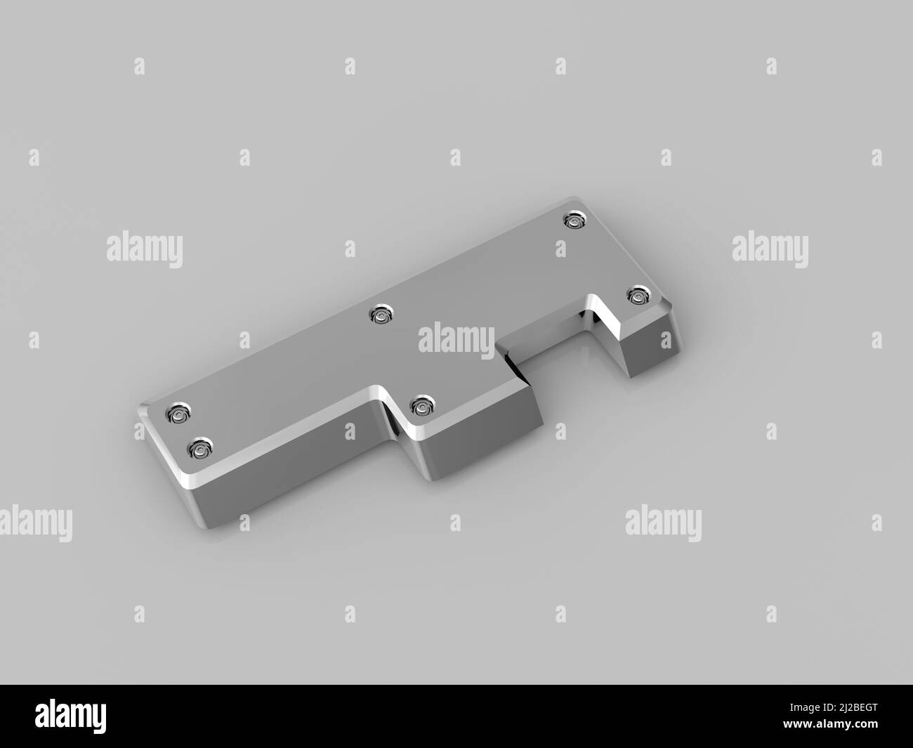 Metal parts on light gray background,3D rendering Stock Photo - Alamy