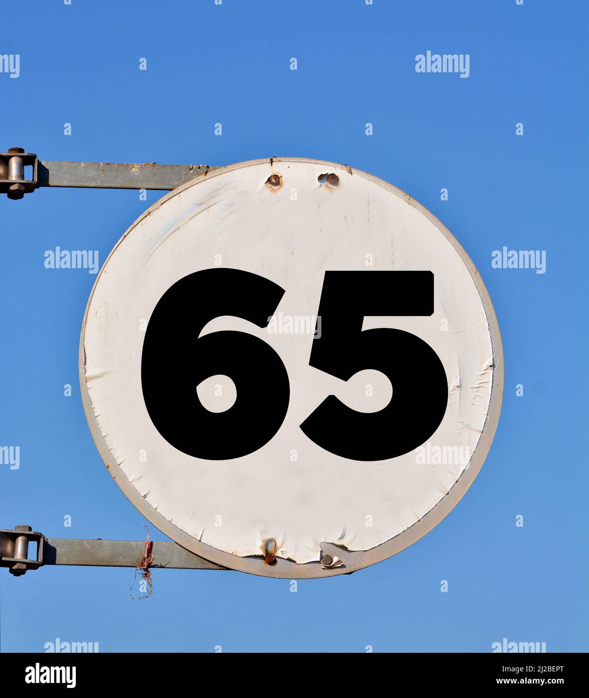 White number 65 on hi-res stock photography and images - Alamy