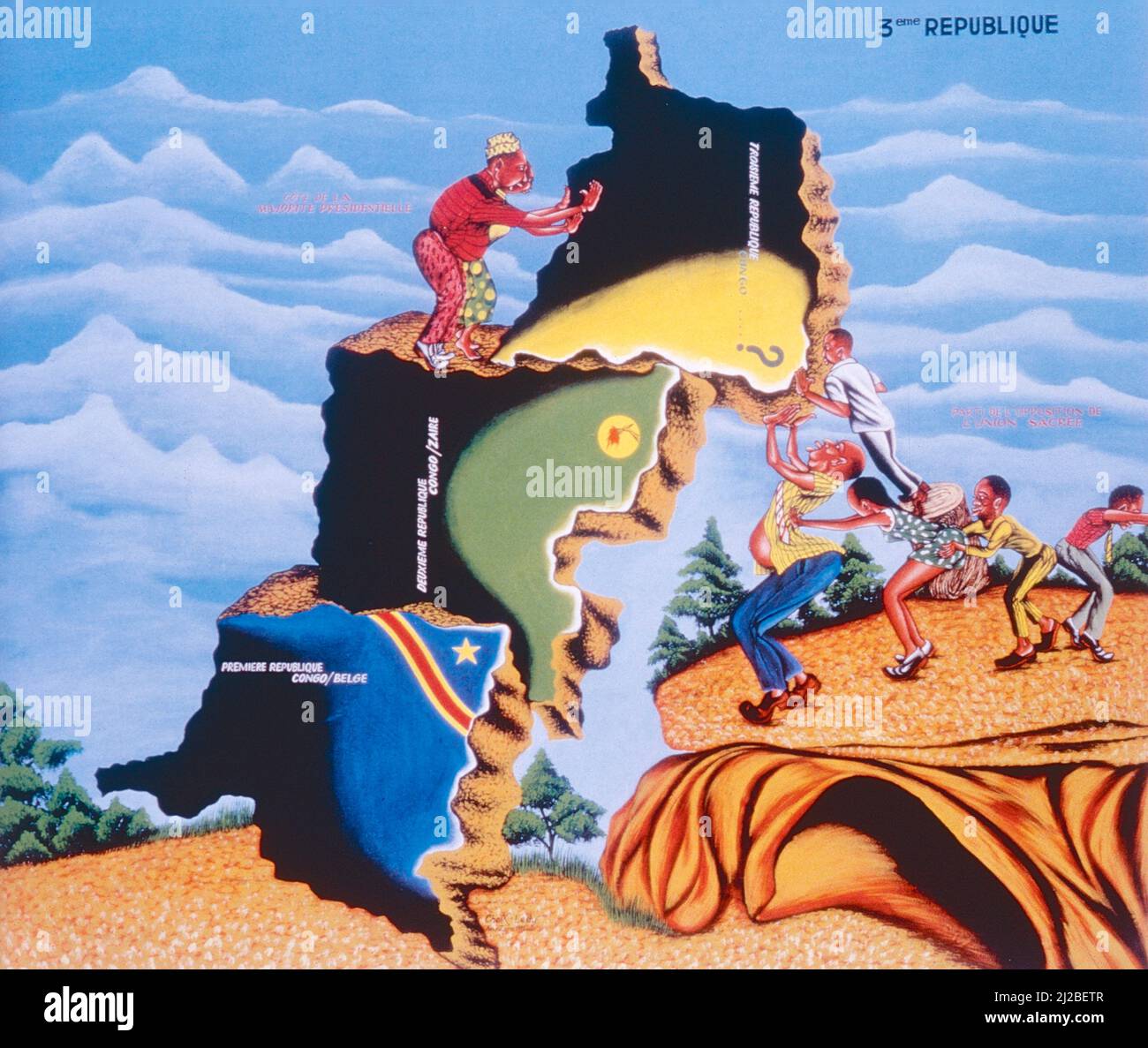 Third Republic, artwork by Congolese artist Cheik Ledy, 1995 Stock Photo