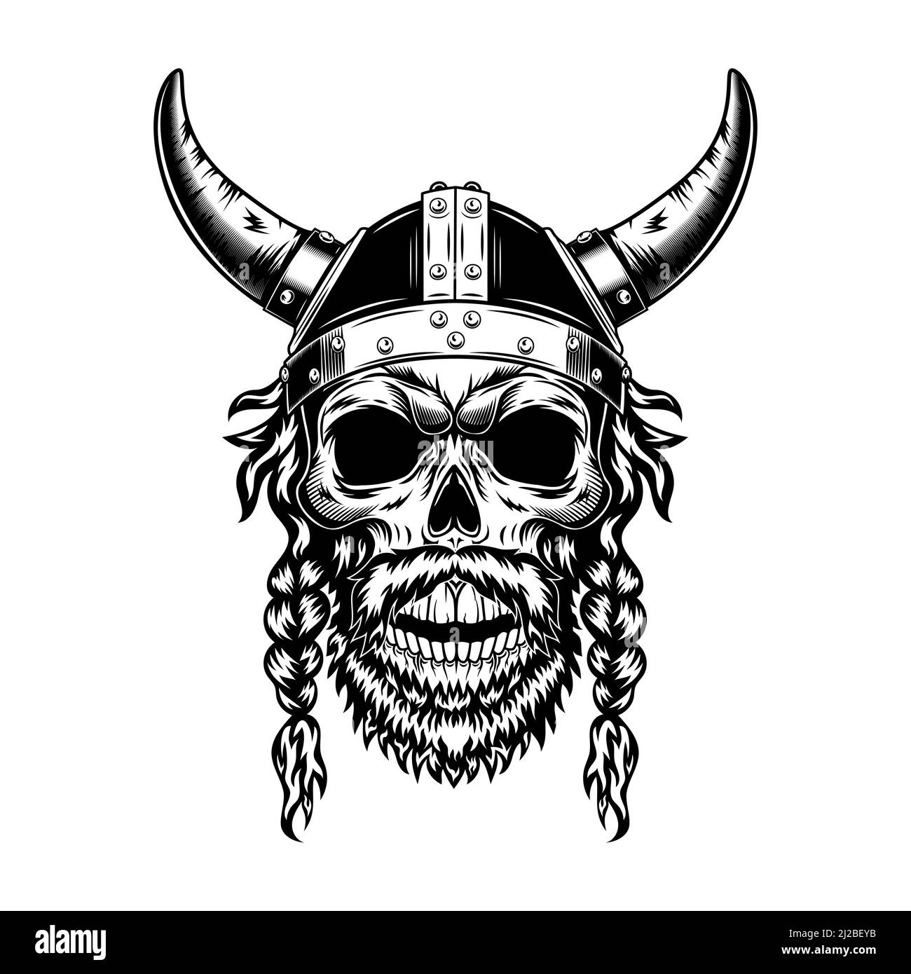 viking skull vector