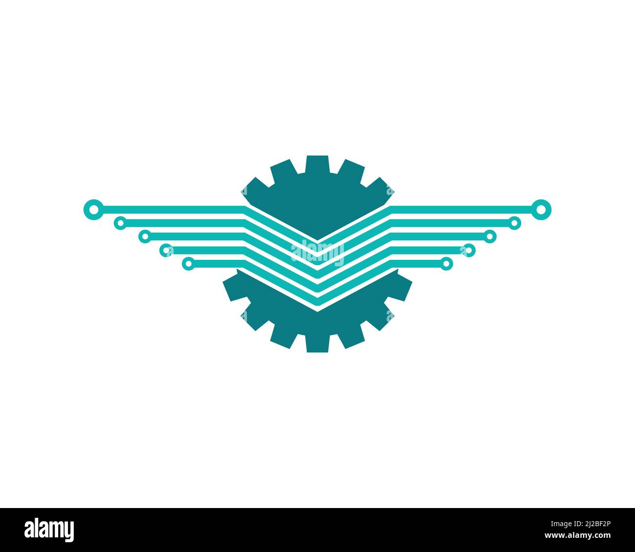 Gear and Cogwheel with Modern Tech Touch Vector Stock Vector