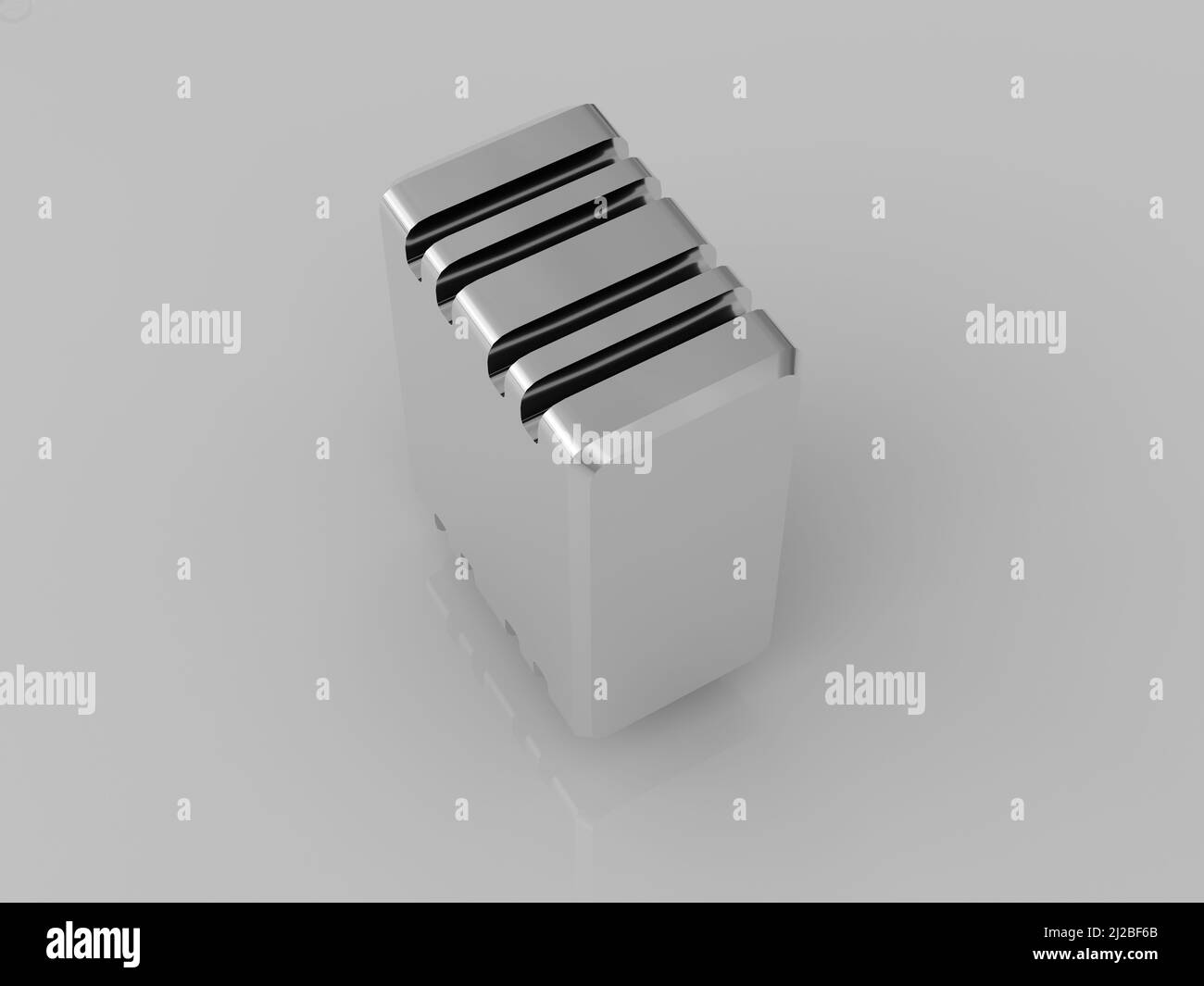 Metal parts on light gray background,3D rendering Stock Photo - Alamy