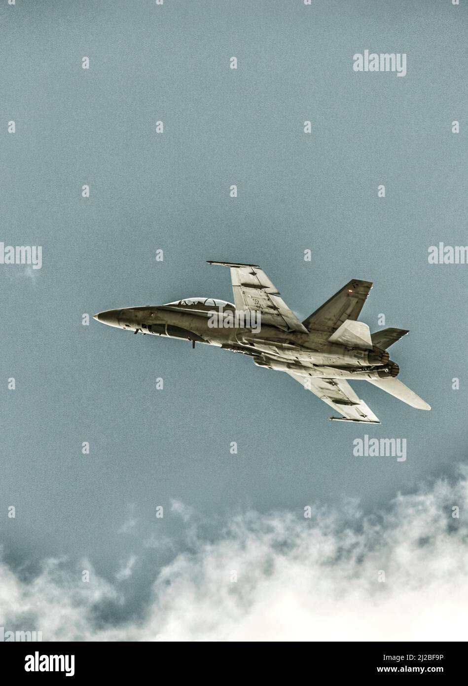 McDonnell Douglas CF-18 Hornet performing demo flights at 2021 Toronto Air Show held on Labor Day weekend Stock Photo