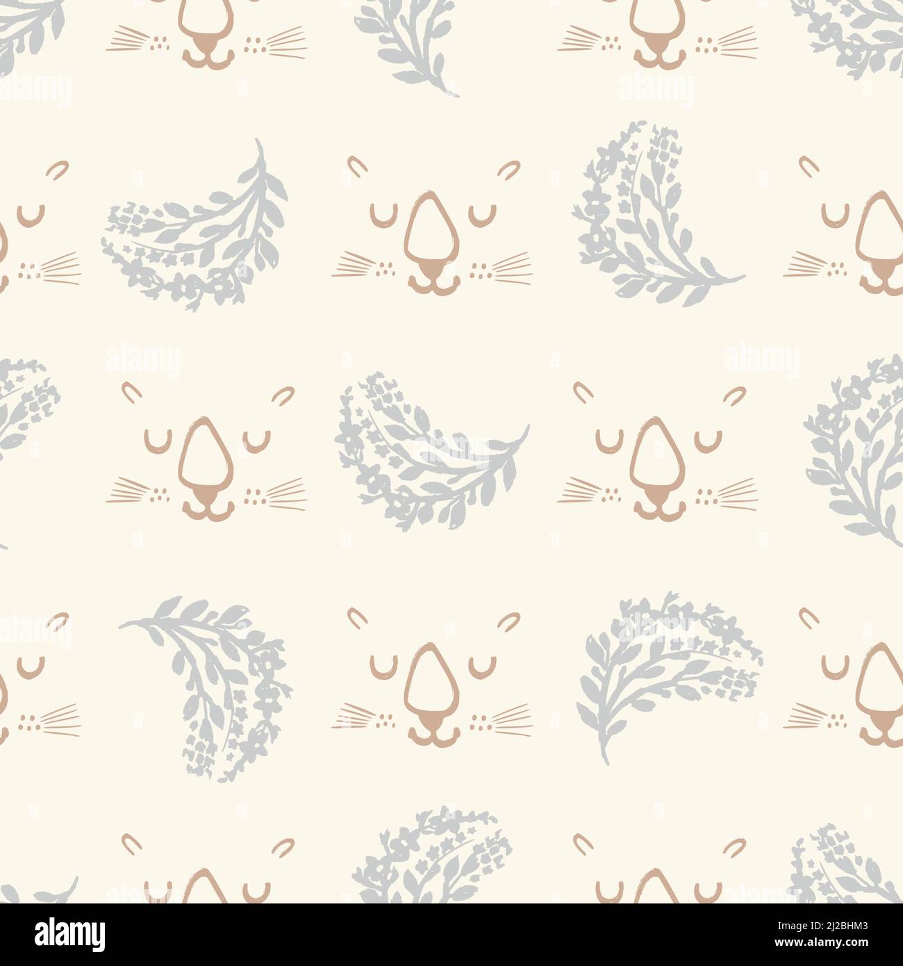 Calm newborn minimal animal seamless pattern. Gender neutral baby ...