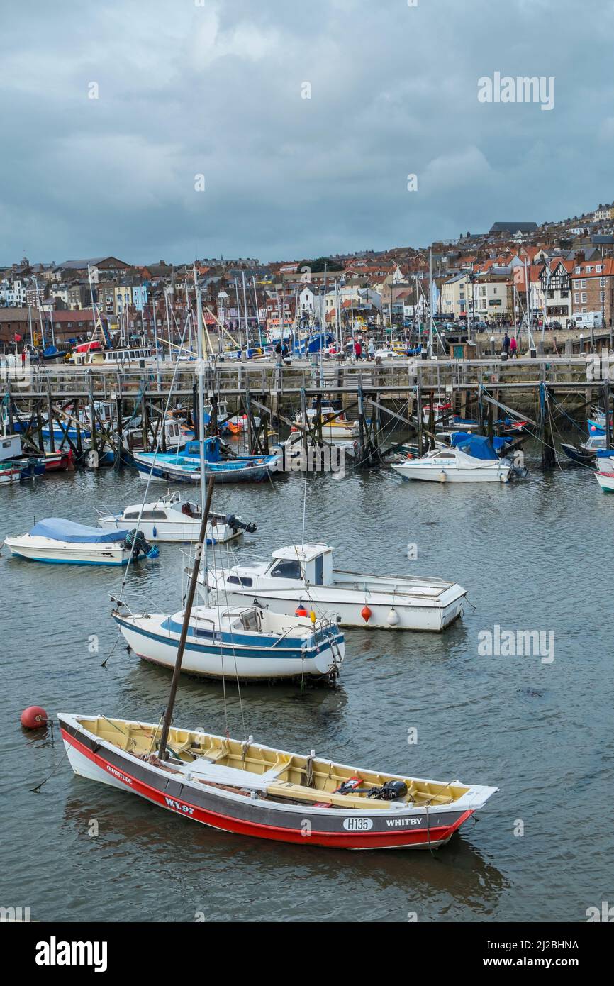 View of Scarborough harbour Stock Photo