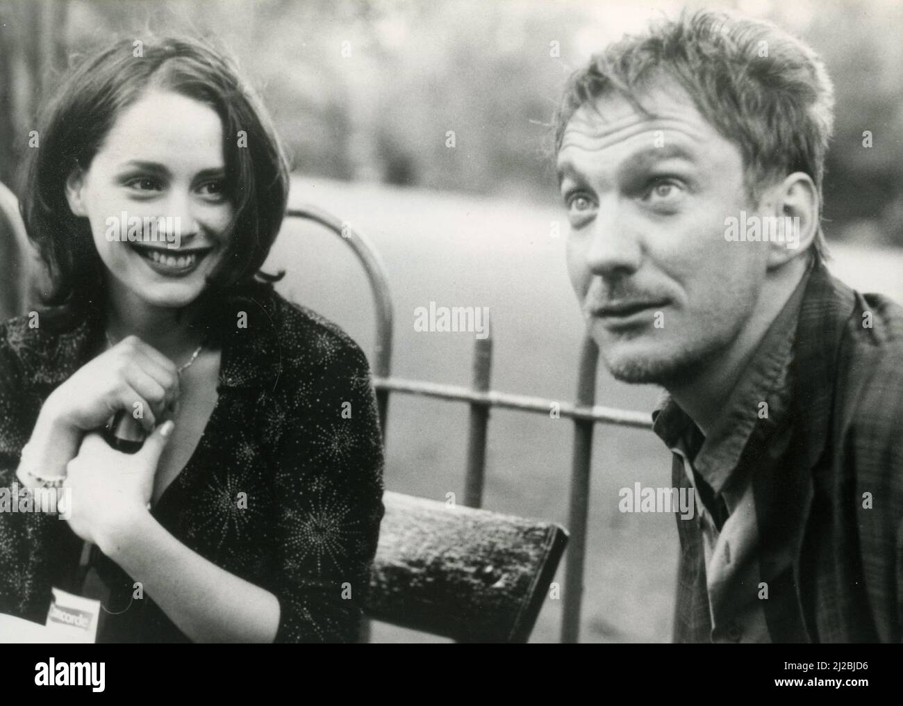 Scottish actress Laura Fraser and actor David Thewlis in the movie Divorcing Jack, 1998 Stock Photo