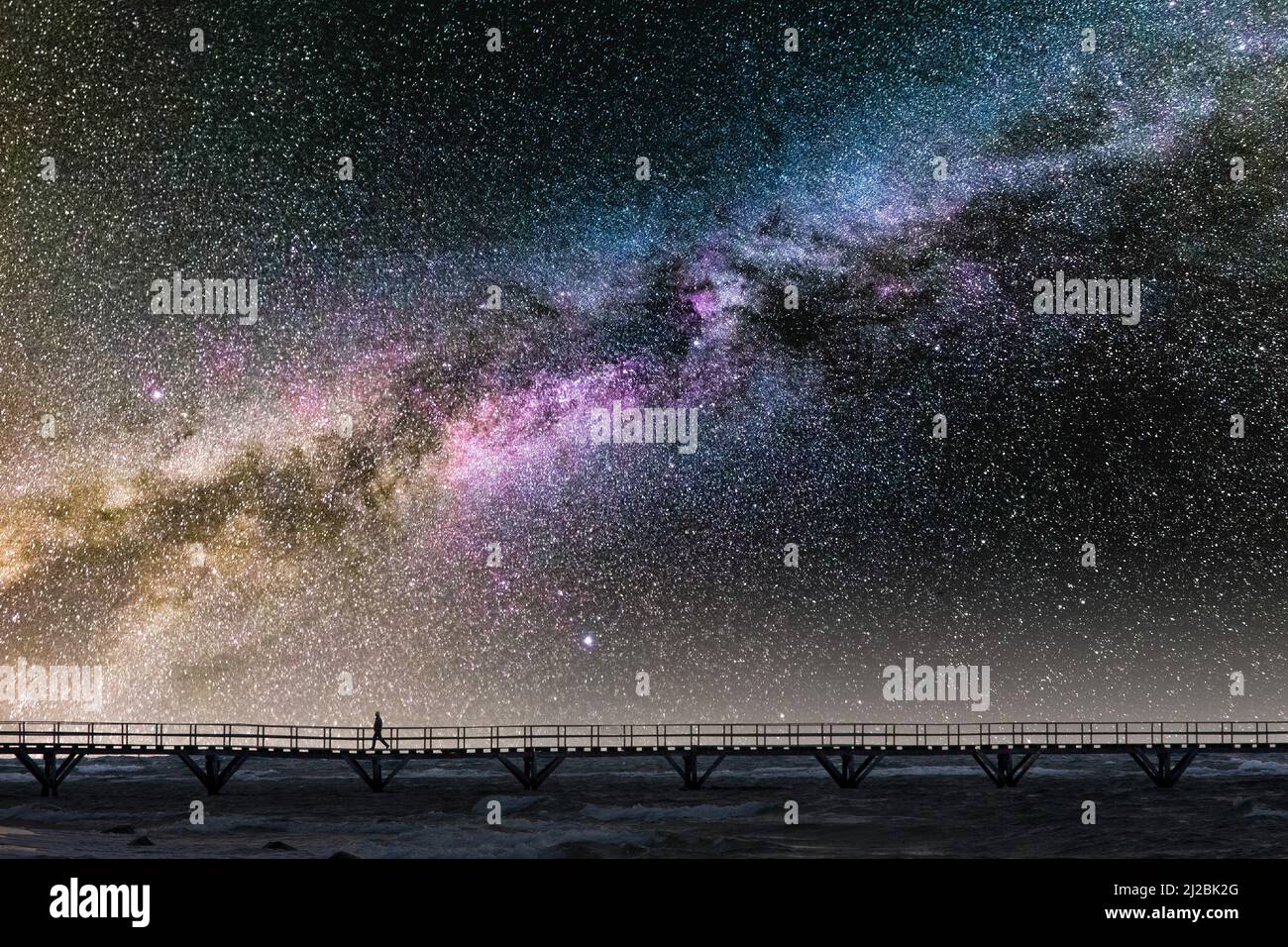 Brücke zu den Sternen,Milchstrasse,Mensch und Weltraum,Universum,Wiege der Menscheit Stock Photo