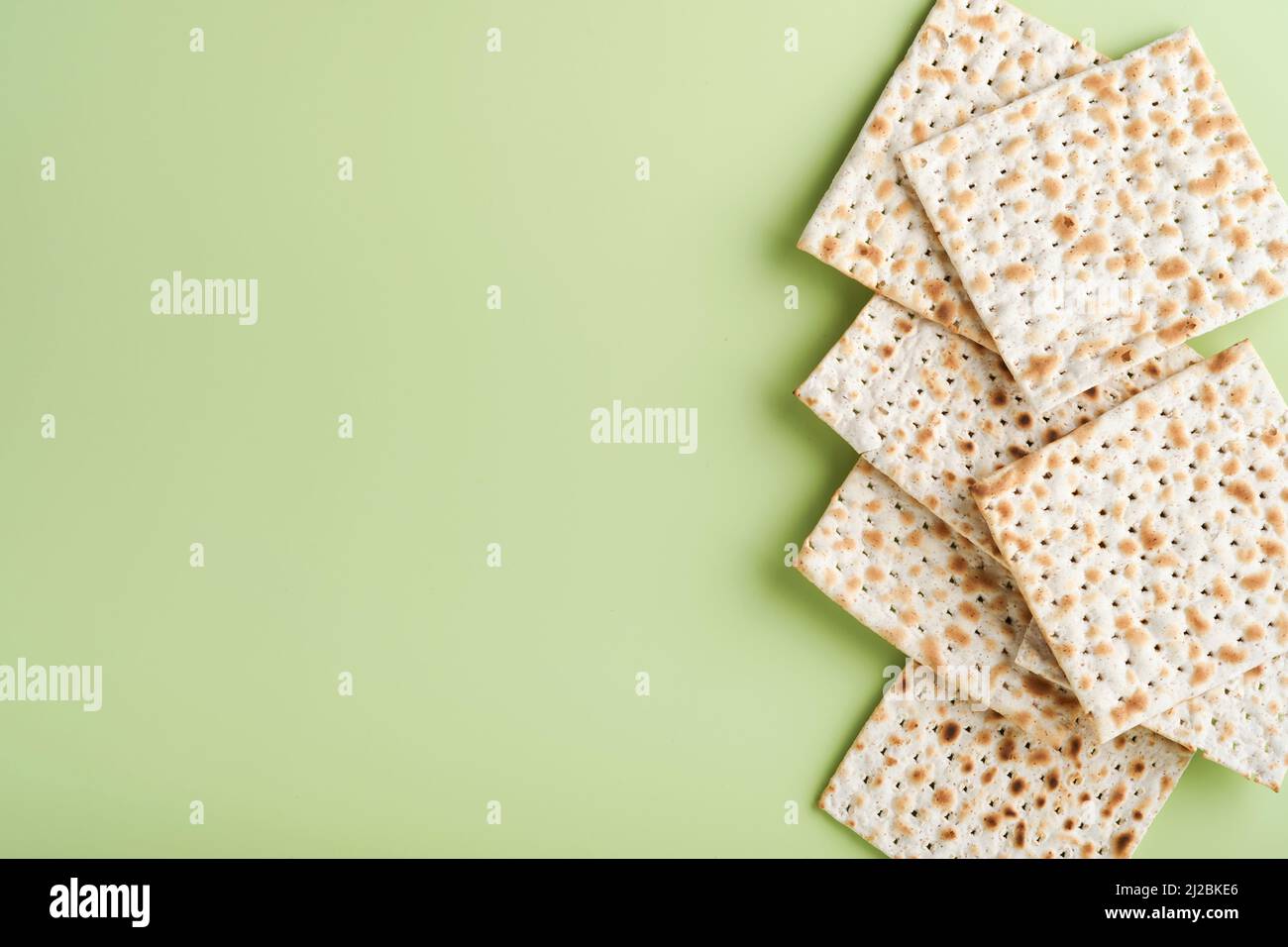 Matzah, red kosher and walnut. Passover celebration concept