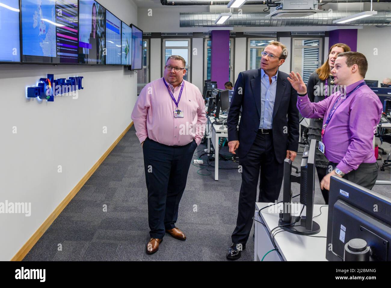 Philip Jansen is shown the Belfast Network Operations Centre, 28/02/2019 Stock Photo
