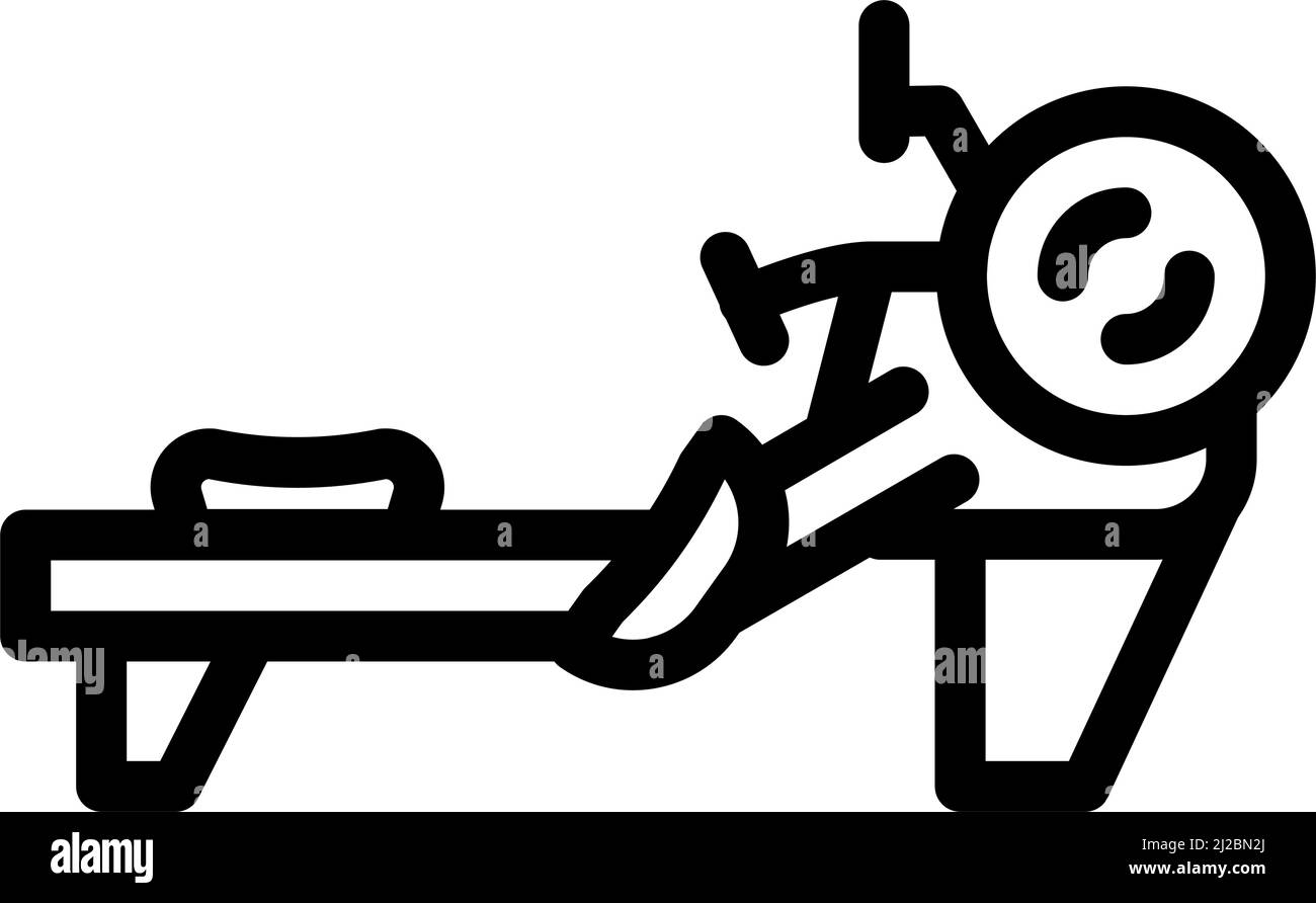 rowing machine line icon vector illustration Stock Vector