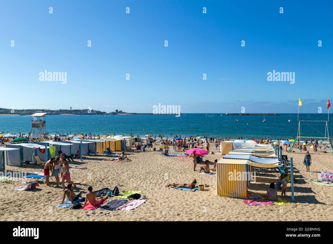 Summer season on the Grande Plage. SaintJeandeLuz, Pyrenees