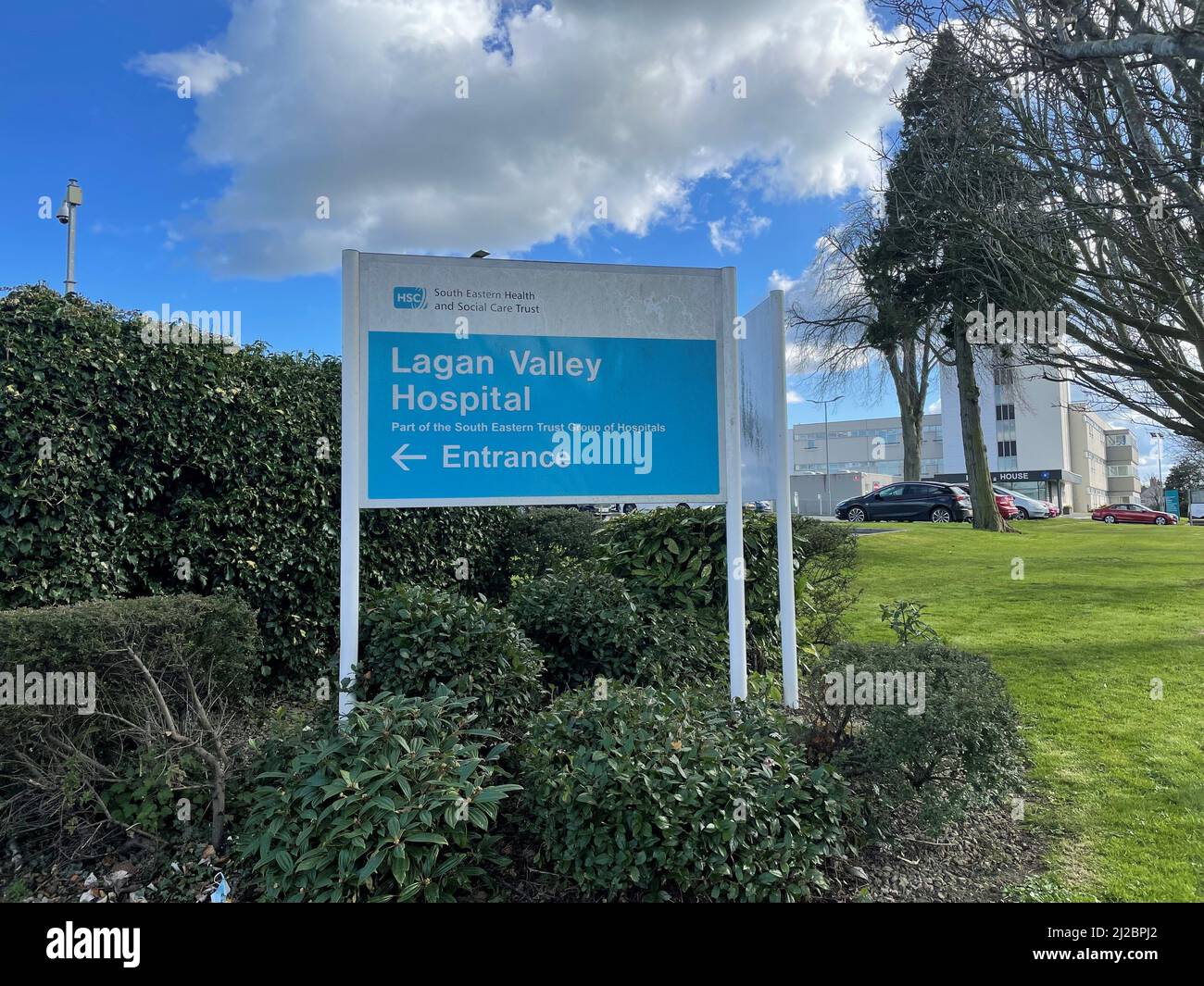 Lagan Valley Hospital in Lisburn, where midwifery-led maternity services are to be temporarily stopped following concerns about a small number of births at the unit. Picture date: Thursday March 31, 2022. Stock Photo