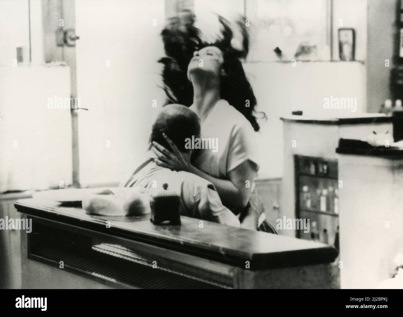 Italian actress Anna Galiena and actor Jean Rochefort in the movie The