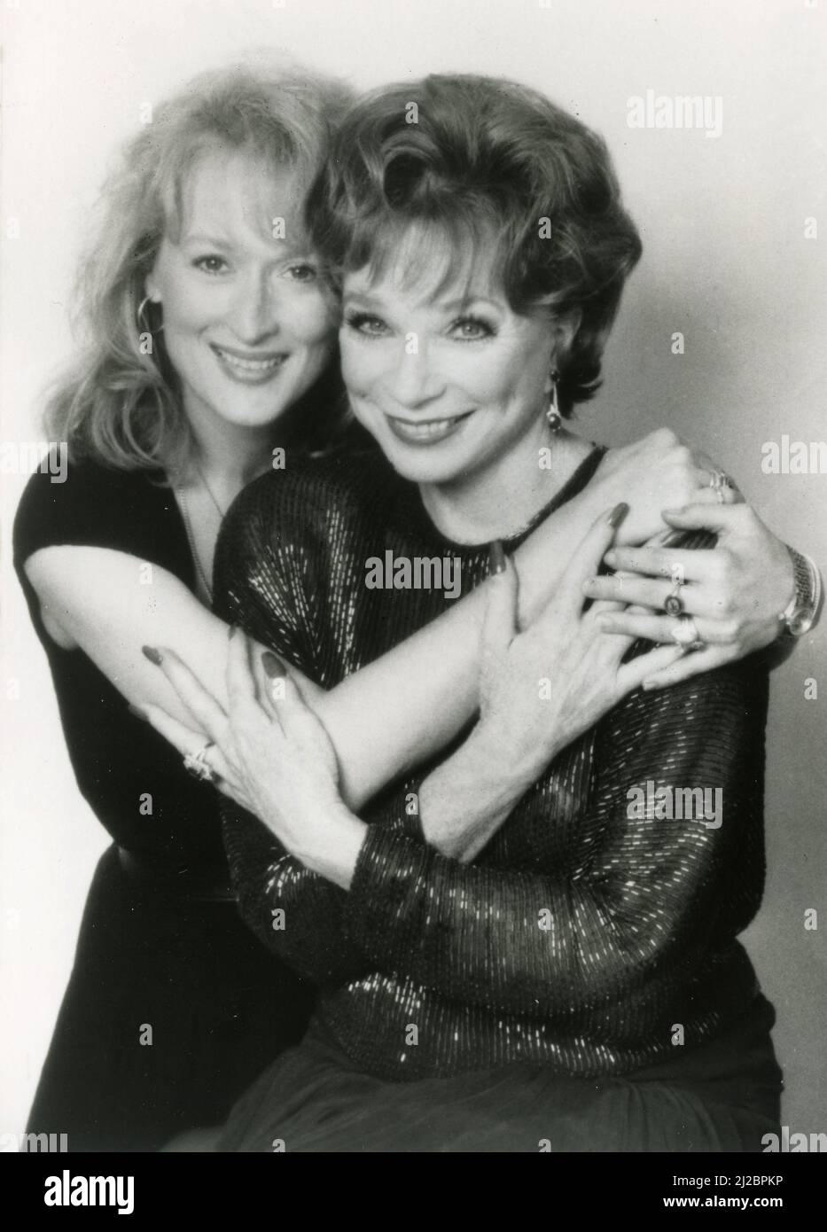 American actresses Meryl Streep and Shirley MacLaine in the movie