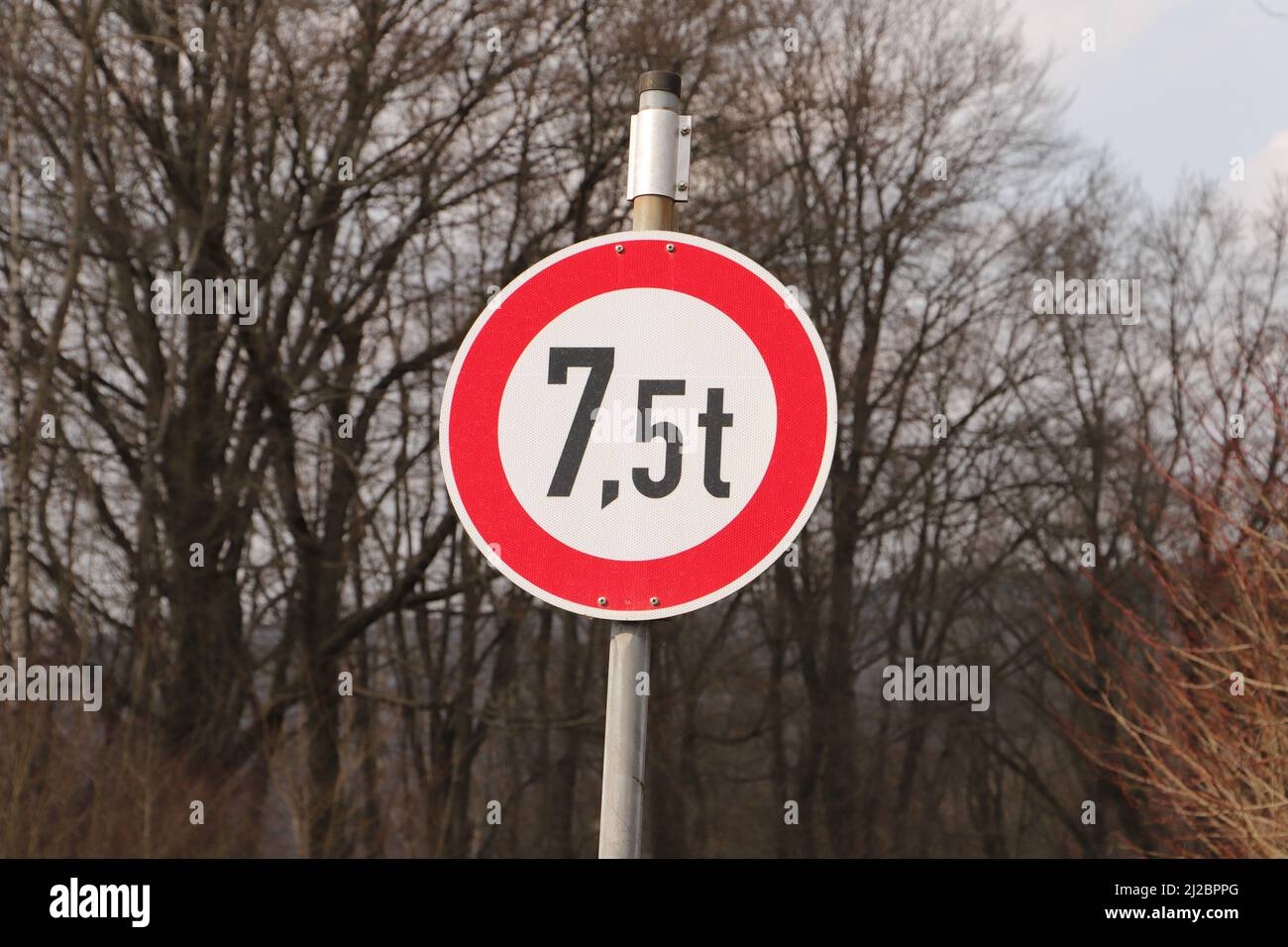 a traffic sign for the permissible total weight of 7.5 t Stock Photo