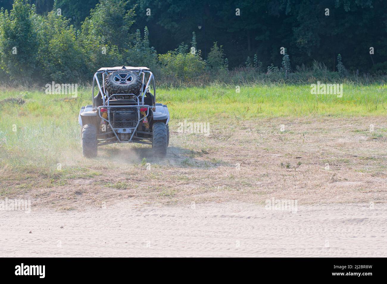 Buggy car in dirt. A close up Stock Photo