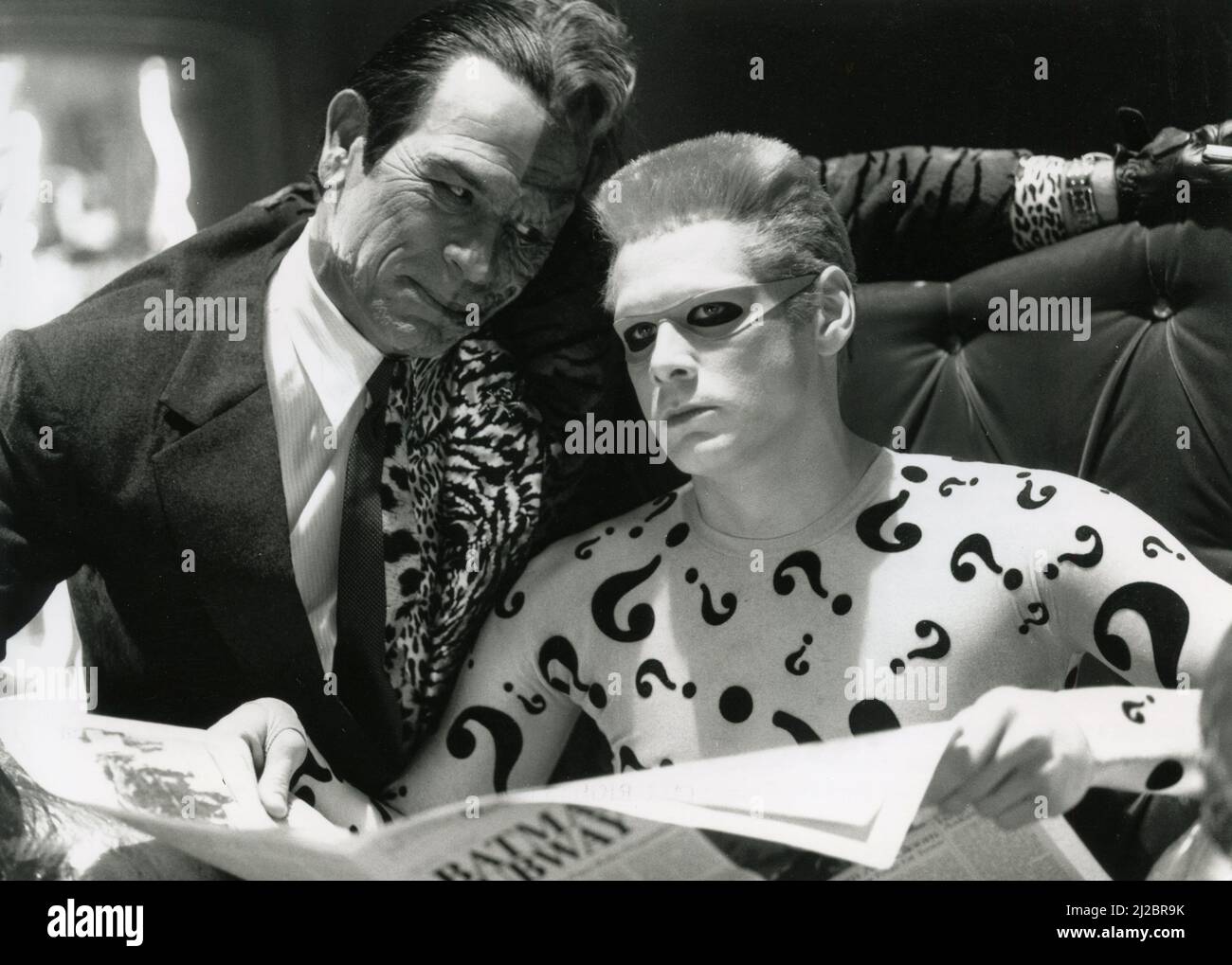 American actors Tommy Lee Jones and Jim Carrey in the movie Batman Forever,  USA 1995 Stock Photo - Alamy