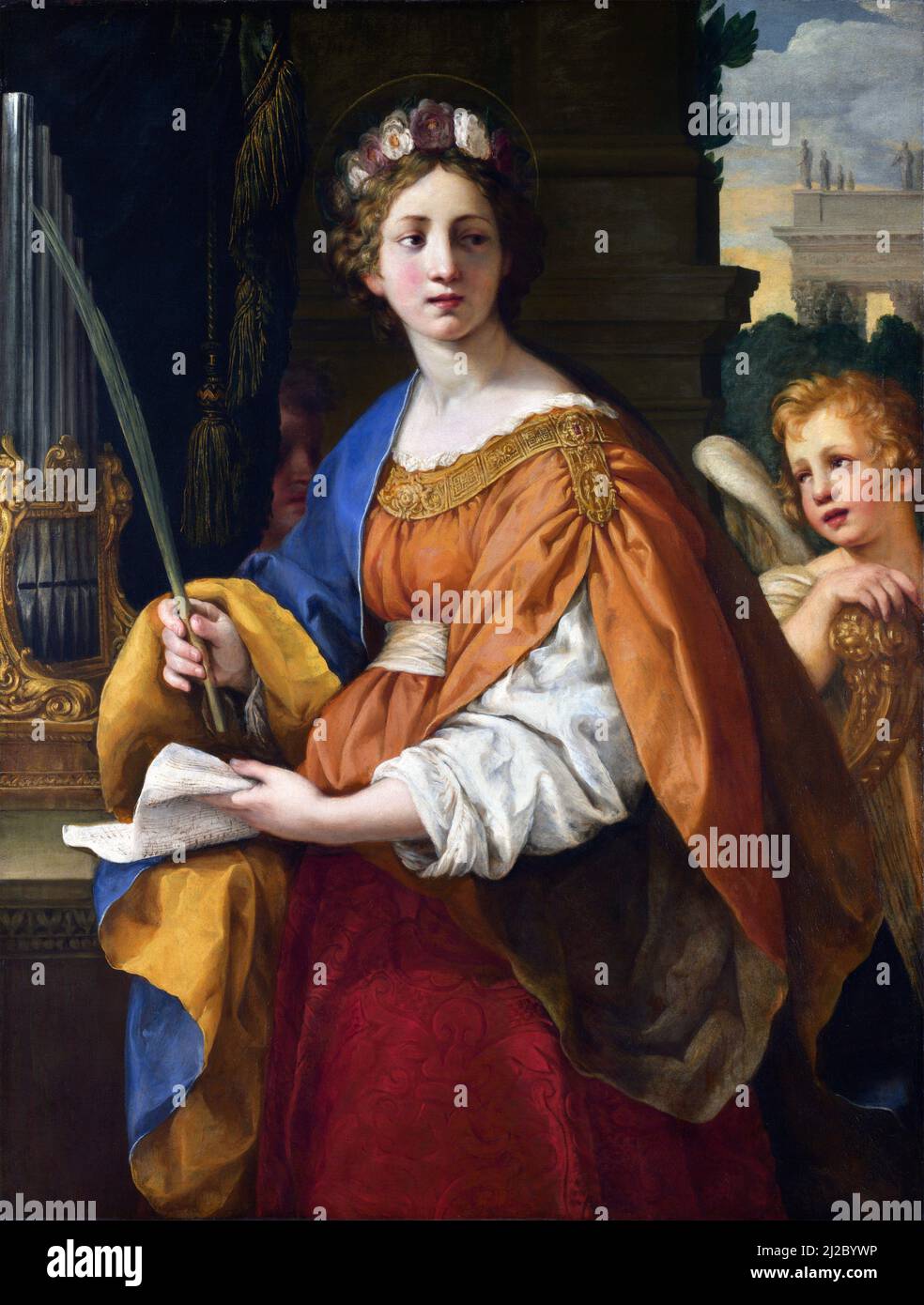 Saint Cecilia by Pietro da Cortona ( Pietro Berrettini: 1596/7-1669), oil on canvas, c. 1620-25 Stock Photo