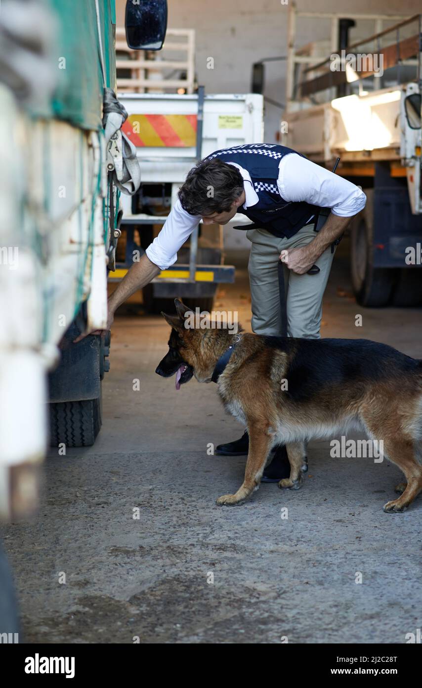 Analyzing the crime scene. Shot of a crime scene investigation in progress. Stock Photo