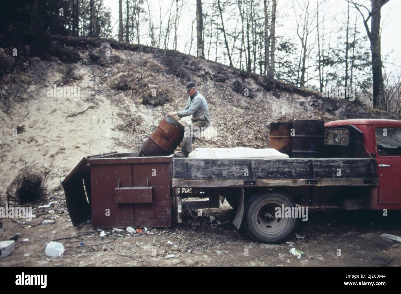 Garbage collection at Bass Lake ca. 1973 Stock Photo Alamy