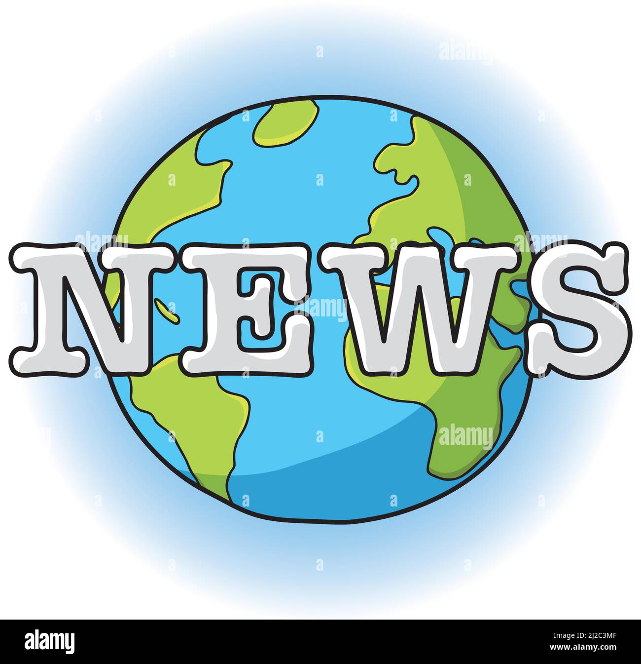 World news globe, vector illustration. Stock Vector