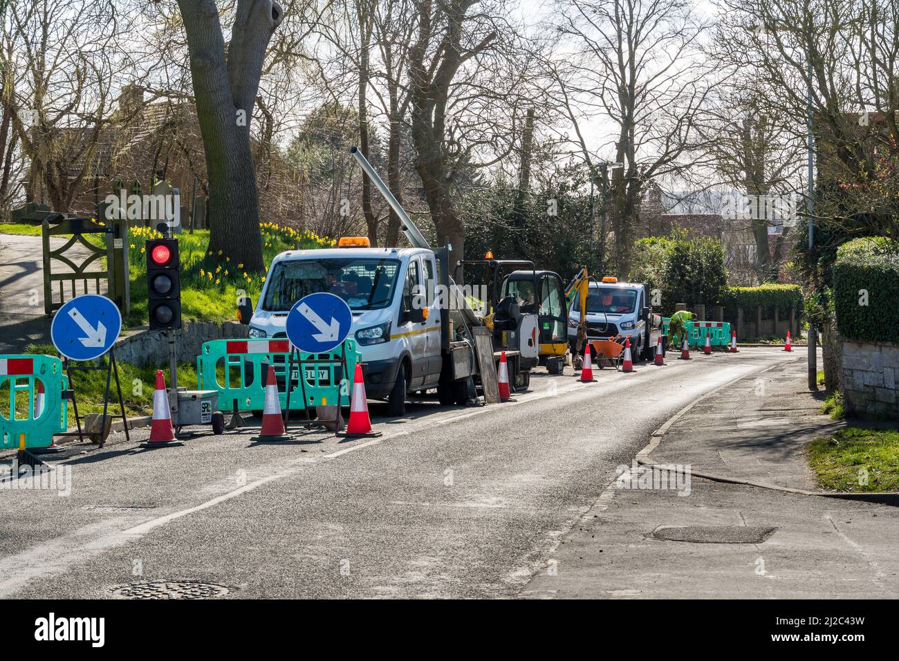 Road works Church Lane Cherry Willingham Lincoln 2022 Stock Photo Alamy